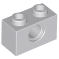 Lego NEW - Technic Brick 1 x 2 with Hole~ [Light Bluish Gray]