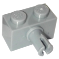 Lego NEW - Brick Modified 1 x 2 with Pin and Bottom Stud Holder~ [Light Bluish Gray]