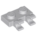Lego NEW - Plate Modified 1 x 2 with 2 Open O Clips (Horizontal Grip)~ [Light Bluish Gray]