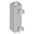 Lego Used - Brick Modified 1 x 1 x 3 with 2 Clips (Vertical Grip) - Hollow Stu~ [Light Bluish Gray]