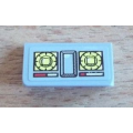 Lego Used - Slope 30 1 x 2 x 2/3 with Yellow Knobs and Signal Strength Display~ [Light Bluish Gray]