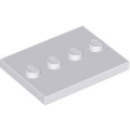 Lego NEW - Light Bluish Gray Tile Modified 3 x 4 with 4 Studs in Center
