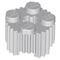 Lego Used - Brick Round 2 x 2 with Axle Hole and Grille / Fluted Profile~ [Light Bluish Gray]