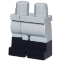 Lego NEW - Hips and Legs with with Molded Black Lower Legs / Boots and Printed~ [Light Bluish Gray]