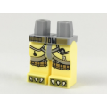 Lego NEW - Hips and Bright Light Yellow Legs with Light Bluish Gray Straps Dar~ [Light Bluish Gray]