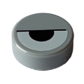 Lego NEW - Tile Round 1 x 1 with White Eye Partially Closed with Black Half Ci~ [Light Bluish Gray]