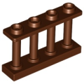 Lego NEW - Fence 1 x 4 x 2 Spindled with 4 Studs~ [Reddish Brown]