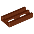 Lego NEW - Tile Modified 1 x 2 Grille with Bottom Groove / Lip~ [Reddish Brown]