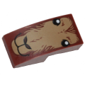 Lego NEW - Slope Curved 2 x 1 x 2/3 Inverted with Dark Tan Fur Eyes Closed Moutha~ [Reddish Brown]