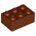 Lego Used - Brick 2 x 3~ [Reddish Brown]