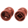 Lego Used - Wheel 8mm D. x 9mm for Slicks Hole Notched for Wheels Holder Pin~ [Reddish Brown]
