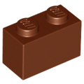 Lego Used - Brick 1 x 2~ [Reddish Brown]