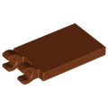 Lego NEW - Tile Modified 2 x 3 with 2 Open O Clips~ [Reddish Brown]