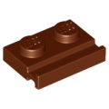 Lego NEW - Plate Modified 1 x 2 with Door Rail~ [Reddish Brown]