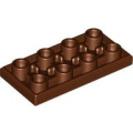 Lego NEW - Tile Modified 2 x 4 Inverted~ [Reddish Brown]