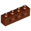 Lego NEW - Technic Brick 1 x 4 with Holes~ [Reddish Brown]