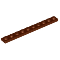 Lego NEW - Plate 1 x 10~ [Reddish Brown]