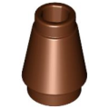 Lego NEW - Cone 1 x 1 with Top Groove~ [Reddish Brown]