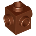 Lego NEW - Brick Modified 1 x 1 with Studs on 4 Sides~ [Reddish Brown]