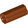 Lego Used - Technic Axle Connector 2L (Smooth with x Hole + Orientation)~ [Reddish Brown]