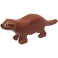 Lego NEW - Otter with Black Eyes and Nose Pattern~ [Reddish Brown]
