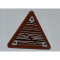 Lego Used - Road Sign 2 x 2 Triangle with Clip with Wood Grain and 3 Nails Pattern~ [Reddish Brown]