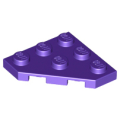 Lego NEW - Wedge Plate 3 x 3 Cut Corner~ [Dark Purple]