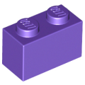 Lego Used - Brick 1 x 2~ [Dark Purple]