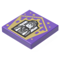 Lego NEW - Tile 2 x 2 with Groove with HP Chocolate Frog Card Jocunda Sykes Pattern~ [Dark Purple]