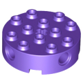 Lego NEW - Brick Round 4 x 4 with 4 Side Pin Holes and Center Axle Hole~ [Dark Purple]