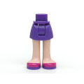 Lego Used - Mini Doll Hips and Skirt Light Nougat Legs and Dark Purple and MagentaS~ [Dark Purple]
