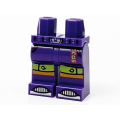Lego NEW - Hips and Legs with Lime Shorts Cuffs Orange Knees Magenta Label andSilve~ [Dark Purple]