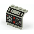 Lego Used - Panel 2 x 4 x 3 1/3 with Hinge with M:Tron Pattern~ [Light Gray]