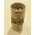 Lego Used - Cylinder 3 x 6 x 2 2/3 Horizontal with NASA Logo Pattern (Sticker) - Set ~ [Light Gray]