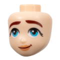 Lego NEW - Mini Doll Head Friends with Thick Dark Red Eyebrows Medium Azure Eyes,N~ [Light Nougat]