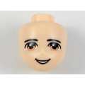 Lego Used - Mini Doll Head Friends Male with Black Eyebrows Medium Nougat Eyes,Ope~ [Light Nougat]