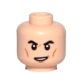 Lego NEW - Minifigure Head Black Eyebrows Medium Nougat Cheek Lines LopsidedOpen M~ [Light Nougat]