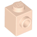 Lego NEW - Brick Modified 1 x 1 with Stud on Side~ [Light Nougat]