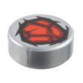 Lego NEW - Tile Round 1 x 1 with Red Dark Red and Black Bloodstone Pattern~ [Flat Silver]