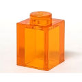 Lego Used - Brick 1 x 1~ [Trans-Orange]
