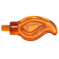 Lego NEW - Wave Rounded Straight Single with Small Pin End (Candle Flame)~ [Trans Orange]