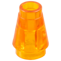 Lego NEW - Cone 1 x 1 with Top Groove~ [Trans-Orange]