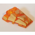 Lego NEW - Wedge 4 x 4 Fractured Polygon Top with Gold Facets Pattern~ [Trans Orange]