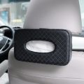 Car Napkin PU Leather Box Tissue Cover Holder  - Tie-up Style