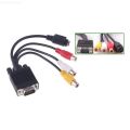 VGA To S-Video 3 RCA AV Adapter Converter Cable For Computer PC  TV