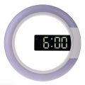 Large 30.5cm Round LED Digital Mirror Wall Clock With Temp Detect
