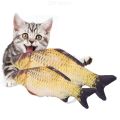 Pet Soft Plush Toy Creative 3D Carp Fish Shape Cat Toy Gifts Catnip Fish Stuffed Pillow Doll Simulat