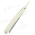 Plastic Handle Straight Edge Folding Shaving Razor Blade Holder - Beige