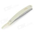 Plastic Handle Straight Edge Folding Shaving Razor Blade Holder - Beige