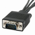 VGA to S-Video 3 RCA AV Adapter Converter Cable - Black (20cm)